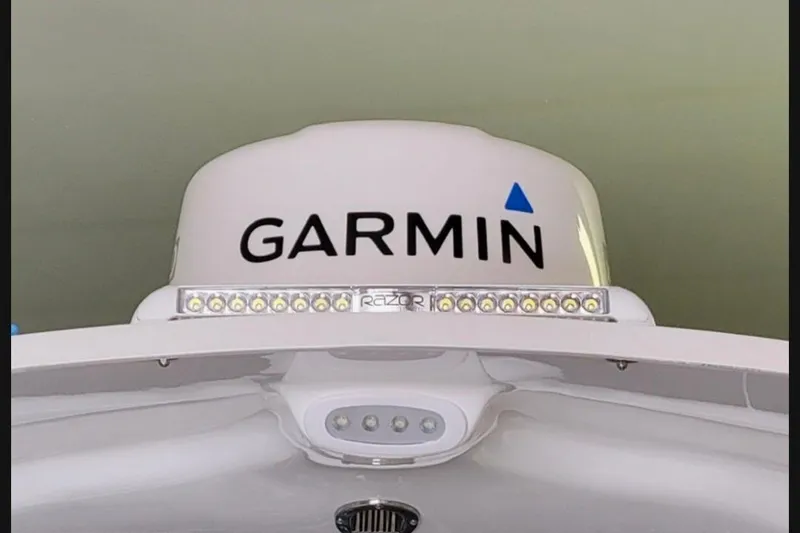 Slide: The Image of Garmin radar on 2021 Sea Hunt Ultra 275 SE boat with LED lights. - 12