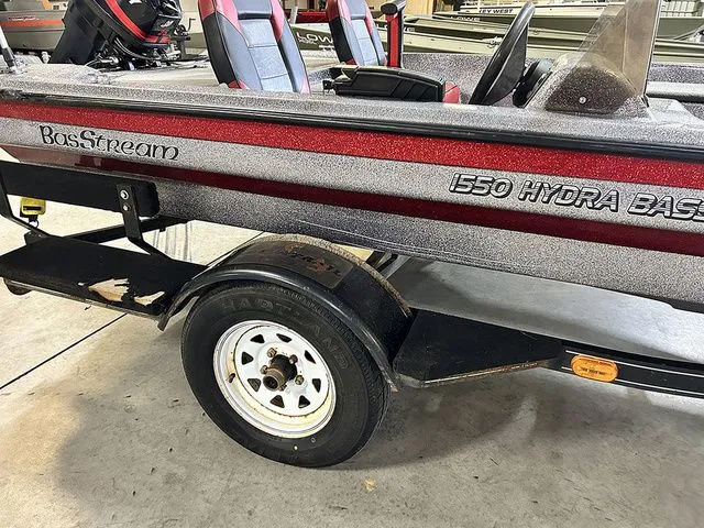 Slide: The Image of Basstream 1550 Hydra Bass boat, 2021 model, on trailer. - 8