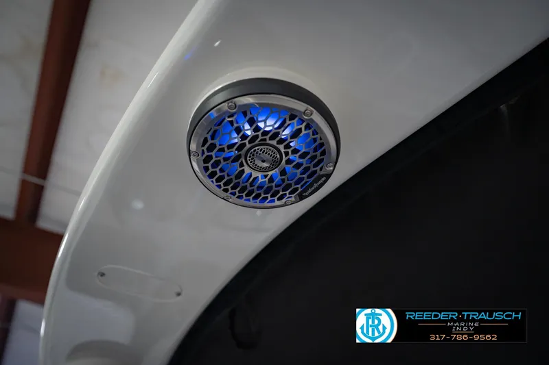 Slide: The Image of 2026 Bennington QX 25 QXFBA boat speaker with blue LED lighting. - 41