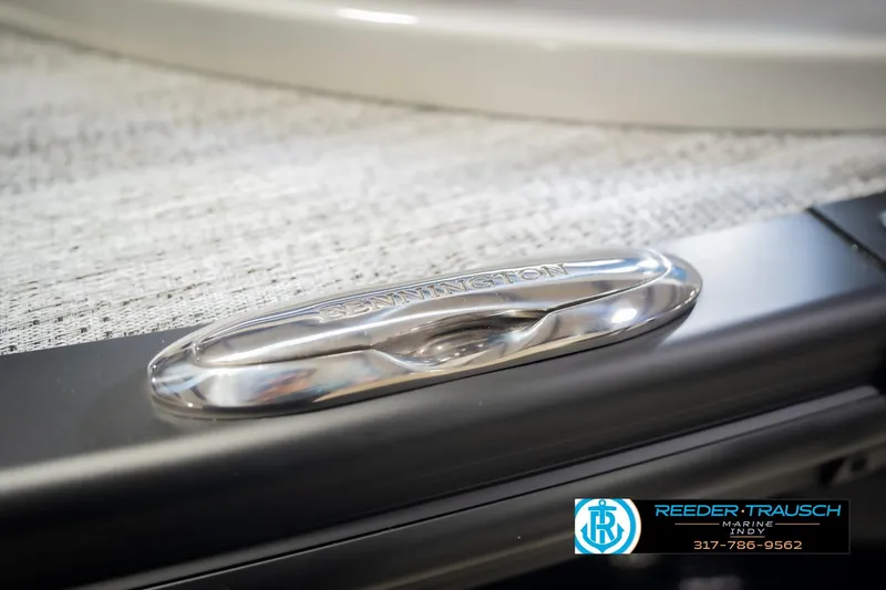 Slide: The Image of Close-up of 2026 Bennington QX 25 QXFBA boat cleat with logo. - 56