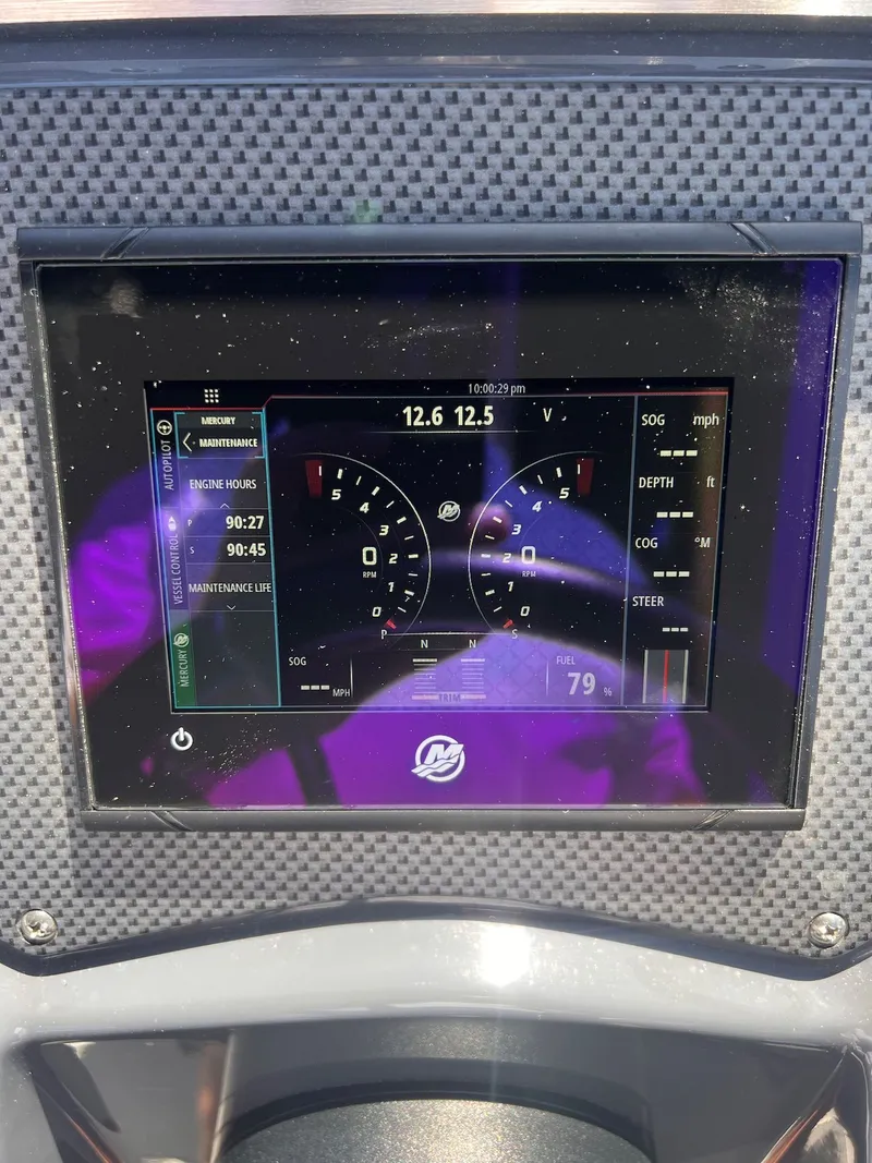 Slide: The Image of Dashboard of 2019 Cruisers Yachts 338 CX South Beach Bow Rider. - 11