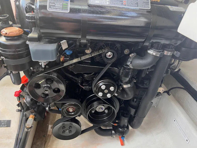 Slide: The Image of Engine of 2019 Cruisers Yachts 338 CX South Beach Bow Rider. - 34