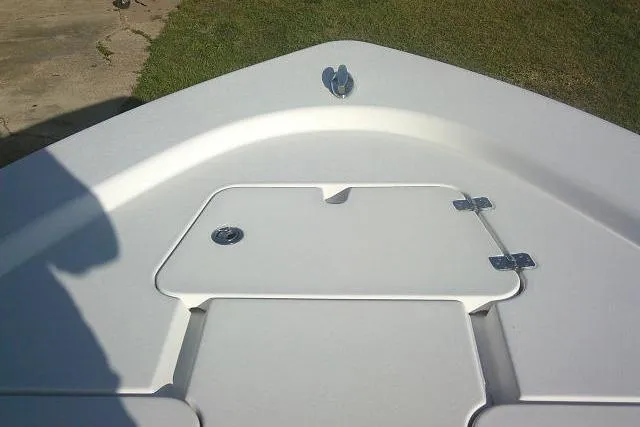 Slide: The Image of 2017 Sportsman Masters 207 Bay Boat deck with storage compartment. - 13