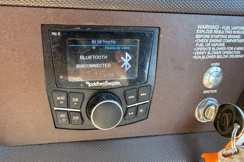 Slide: The Image of 2017 Cobalt R3 dashboard with Rockford Fosgate Bluetooth stereo, ignition, and safety warnings. - 25