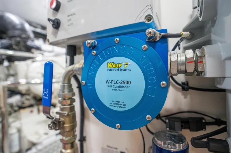 Slide: The Image of WASP W-FLC-2500 fuel conditioner in 2021 Princess Y85 yacht engine room. - 38