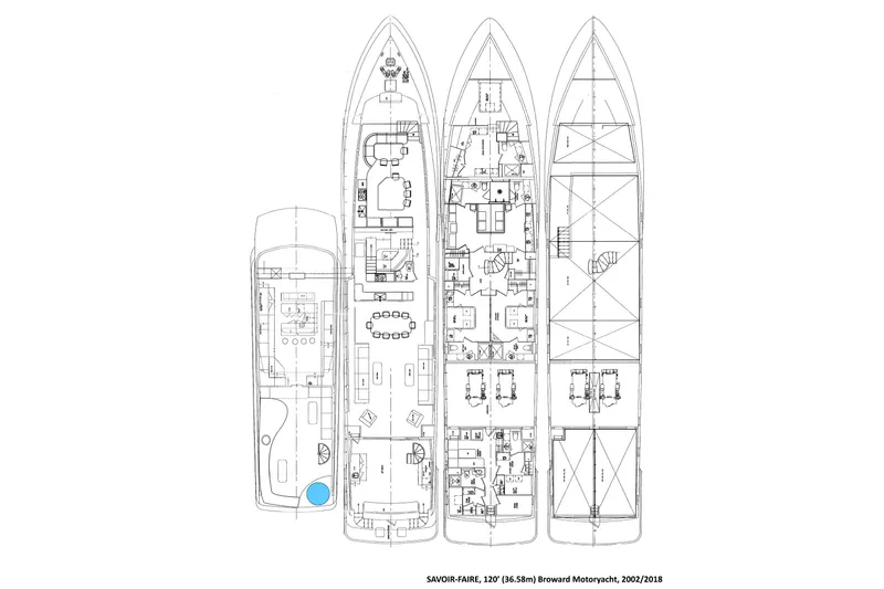 Slide: The Image of Luxurious deck of 2002 Ocean Alexander 120 Megayacht with elegant dining area and waterfront view. - 2