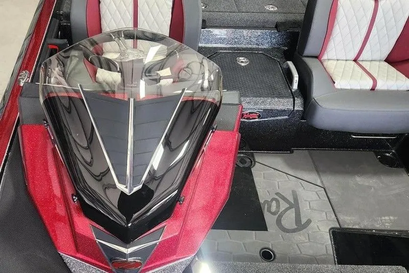 Slide: The Image of 2026 Ranger Z520R Cup-Equipped boat interior with sleek design and comfortable seating. - 10