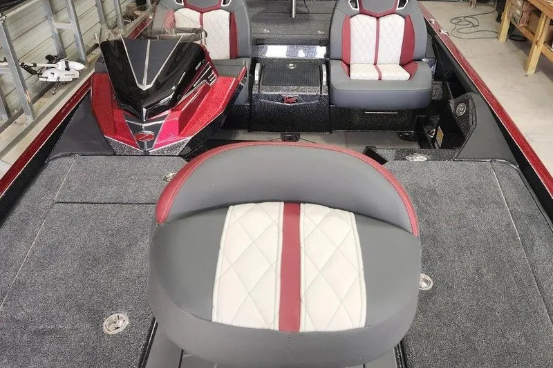 Slide: The Image of 2026 Ranger Z520R Cup-Equipped boat interior with stylish seating and modern design. - 11