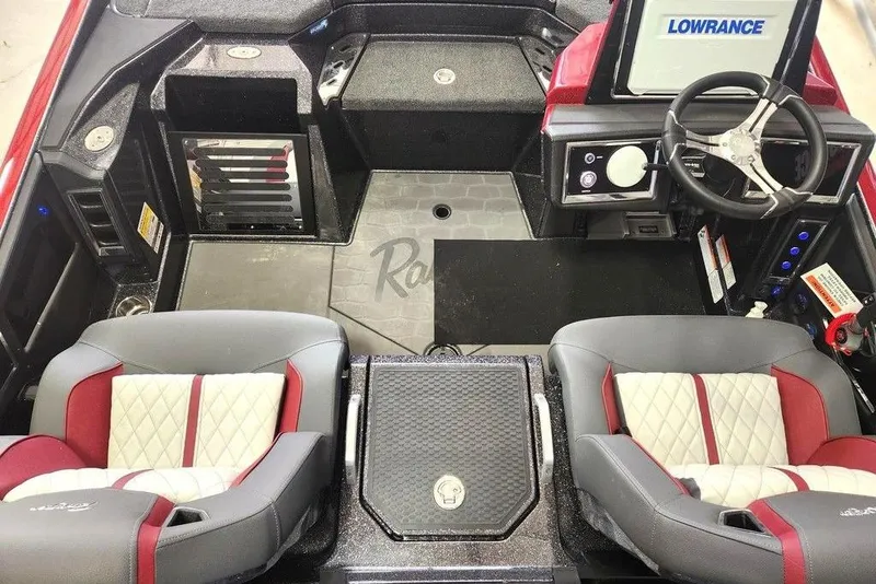 Slide: The Image of 2026 Ranger Z520R Cup-Equipped boat interior with Lowrance system and stylish seating. - 7