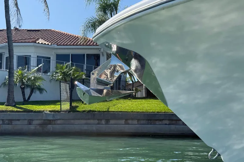 Slide: The Image of Streamline 45 boat anchor near waterfront home, 2020 model. - 13