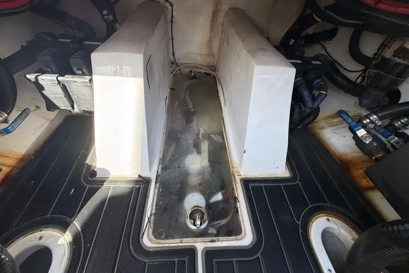 Slide: The Image of Engine compartment of 2020 Streamline 45 boat with visible components and wiring. - 136