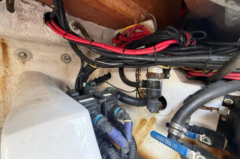 Slide: The Image of Electrical wiring and components inside a 2020 Streamline 45 boat. - 139
