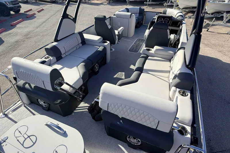 Slide: The Image of 2026 Avalon 2385 Catalina Quad Lounger, Tri Toon, high-performance interior view. - 10