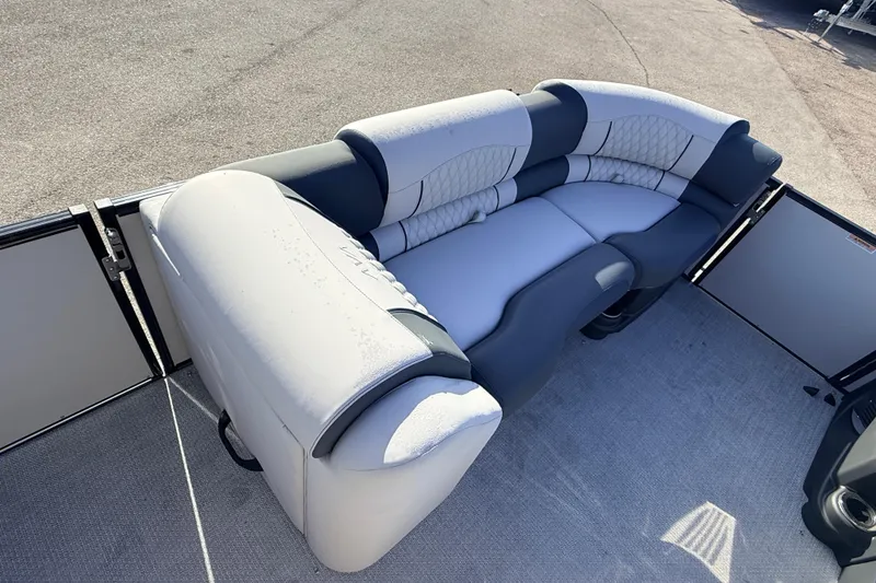 Slide: The Image of 2026 Avalon 2385 Catalina Quad Lounger interior with plush seating, high-performance design. - 14