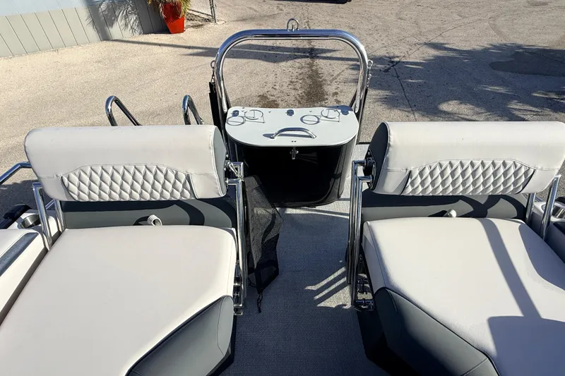 Slide: The Image of 2026 Avalon 2385 Catalina Quad Lounger interior with luxurious seating and sleek design. - 24