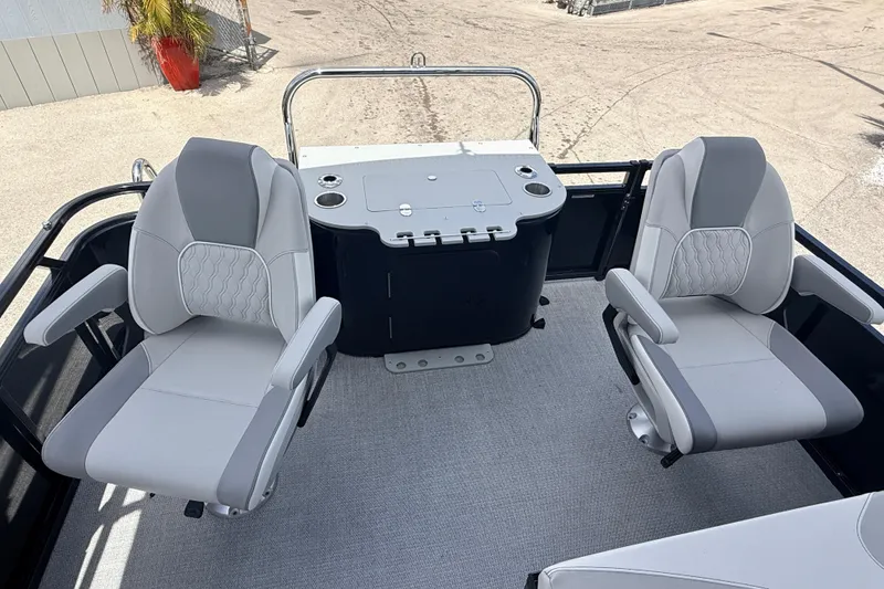 Slide: The Image of 2026 Avalon 2385 LSZ Rear Fish Tri Toon with comfortable seating and fishing station. - 18