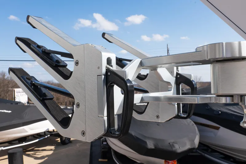 Slide: The Image of 2026 MasterCraft X24 boat interior with modern seating and advanced features. - 9