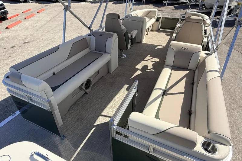 Slide: The Image of 2026 Avalon 2385 Venture 85 Quad Lounger, Tri Toon High Performance interior with spacious seating. - 11