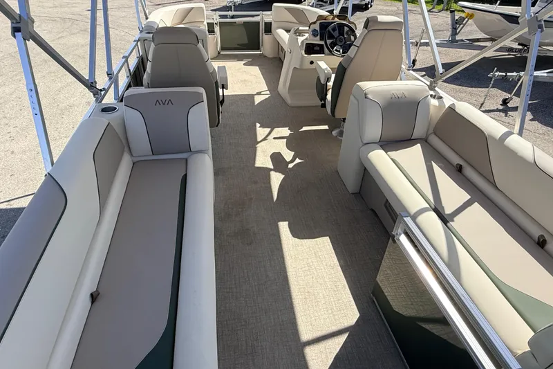 Slide: The Image of 2026 Avalon 2385 Venture 85 Quad Lounger, Tri Toon High Performance interior view. - 13