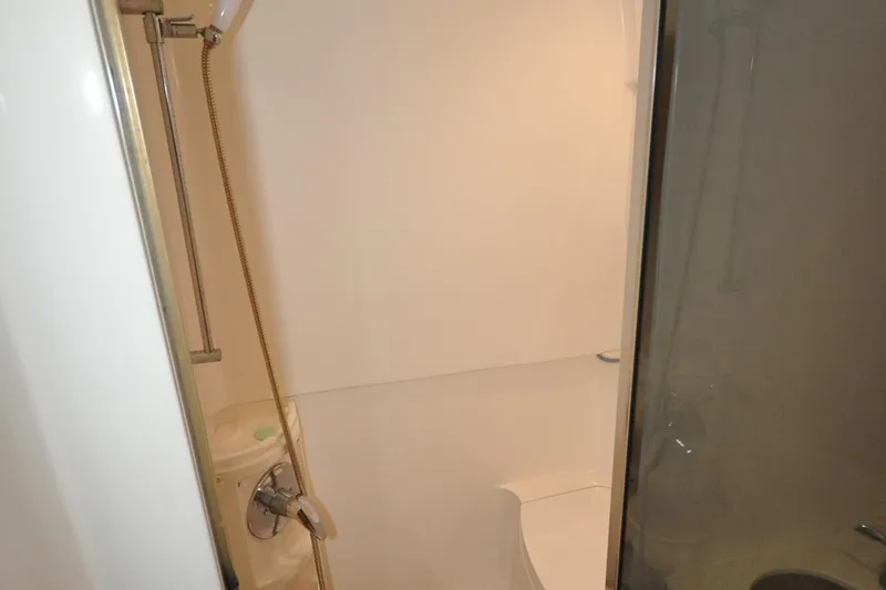 Slide: The Image of Shower area in 2009 Intrepid 430 Sport Yacht bathroom. - 17