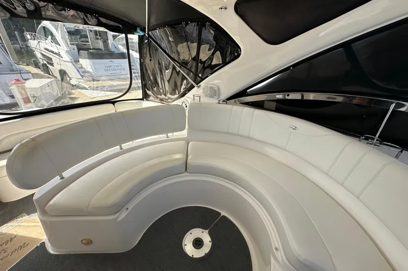 Slide: The Image of Luxurious interior of 2008 Regal Commodore 4060 yacht with curved seating. - 27