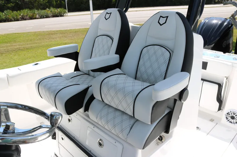 Slide: The Image of Luxury seating on 2026 Sea Fox 288 Commander boat, featuring stylish design and comfort. - 13