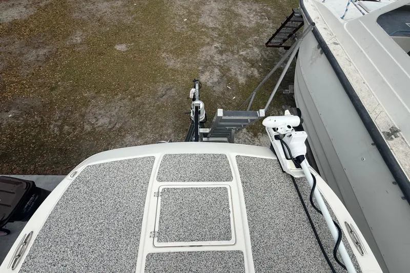 Slide: The Image of Top view of 2022 Eastward 30 boat deck with mounted equipment. - 33