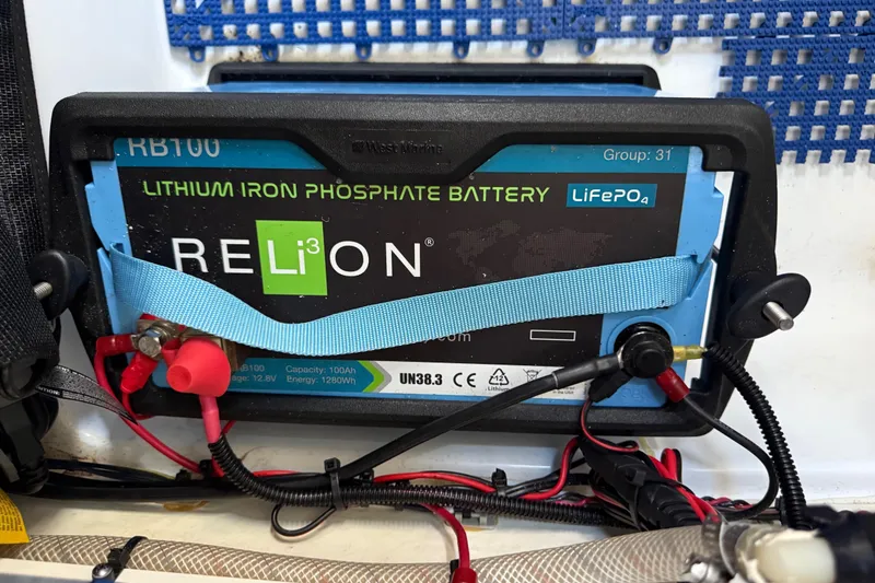 Slide: The Image of Lithium iron phosphate battery in a Sportsman Open 232 boat. - 32