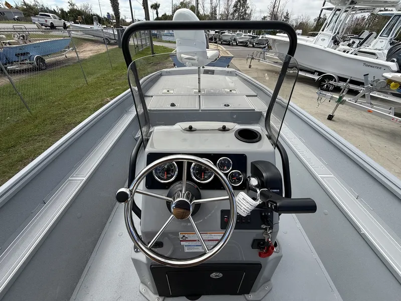 Slide: The Image of Steering console of a 2026 G3 Bay 20 boat. - 11