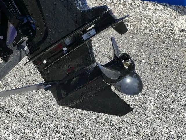 Slide: The Image of Close-up of a 2026 Tracker Pro Guide V-16 SC boat propeller. - 10