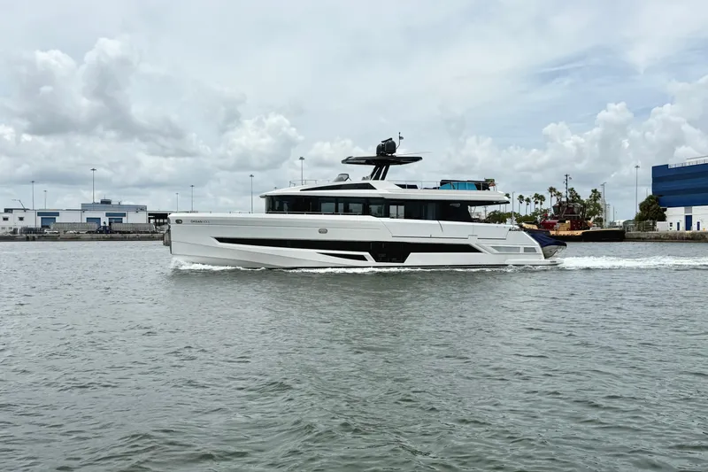 The Image of Luxury yacht OKEAN 80 from 2021 on calm waters. - 0