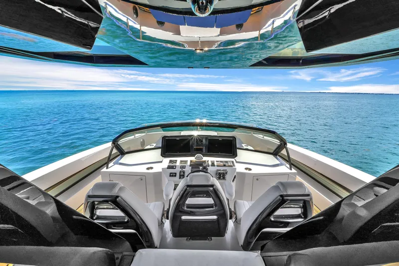 Slide: The Image of Luxury OKEAN 80 yacht helm with ocean view, 2021 model. - 31