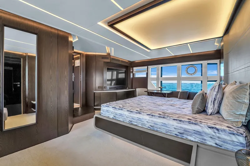 Slide: The Image of Luxurious interior of 2021 OKEAN 80 yacht with ocean view and modern design. - 47