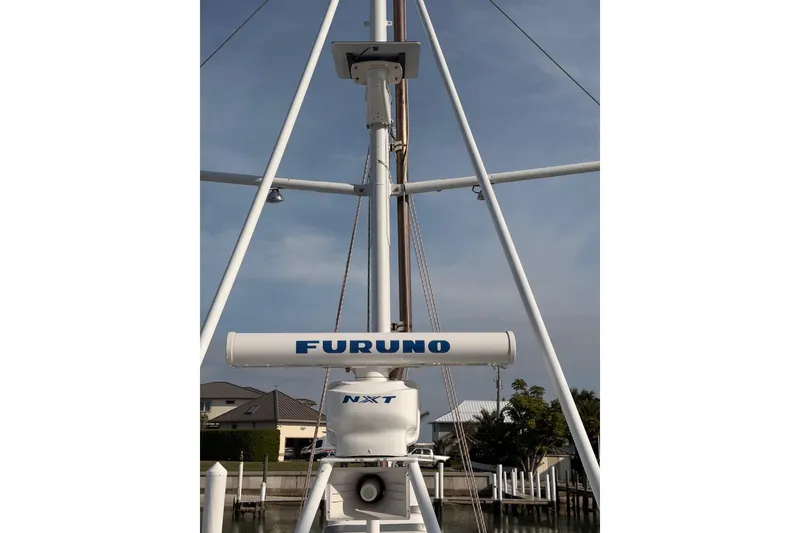 Slide: The Image of Radar equipment on 2001 Nordhavn 40 boat, featuring Furuno NXT technology. - 26