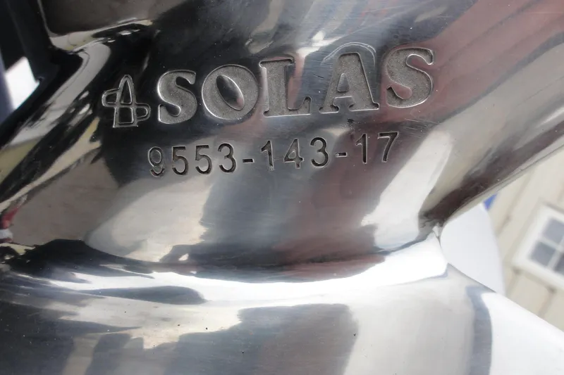 Slide: The Image of Close-up of Solas propeller with model number 9553-143-17, for 2012 Contender 25 Tournament. - 33
