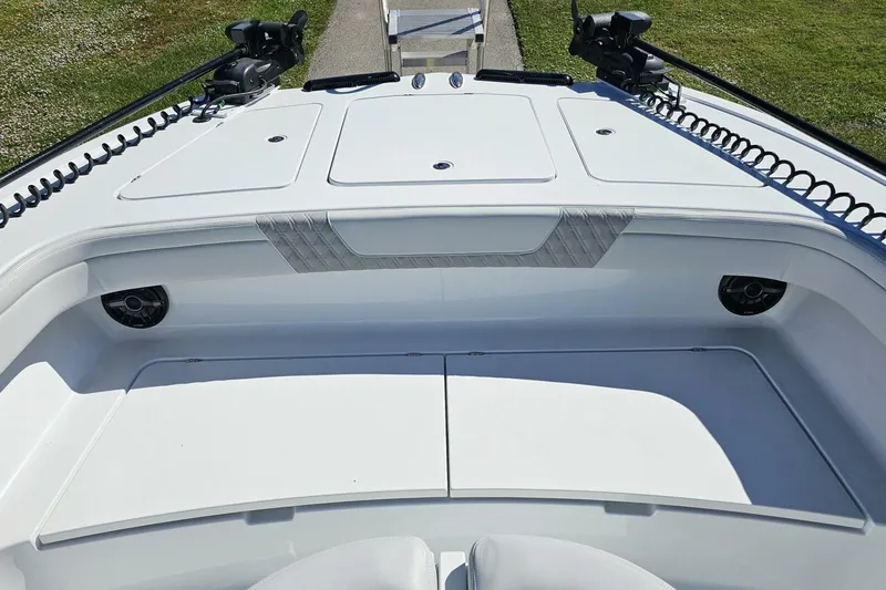 Slide: The Image of 2025 Costa Custom Boats 34ST deck, featuring sleek design and modern equipment. - 16