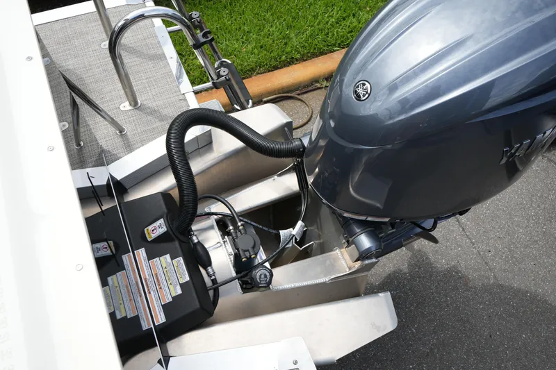 Slide: The Image of 2026 Avalon LSZ Rear Fish boat engine and deck, showcasing modern design and functionality. - 45