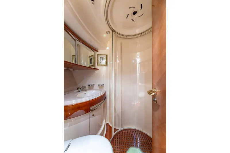 Slide: The Image of Luxurious bathroom interior of 2003 Azimut Fly 68 yacht with elegant fixtures. - 34