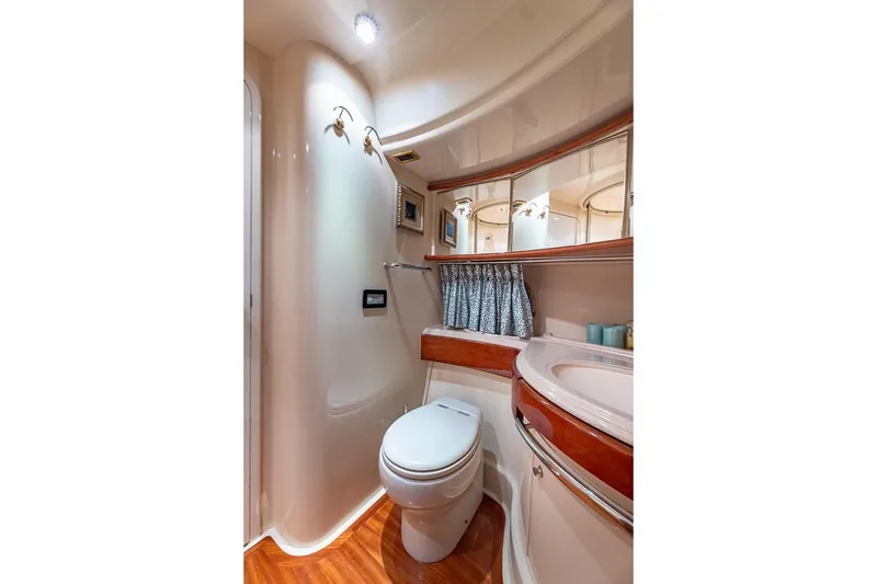 Slide: The Image of Luxurious bathroom interior of 2003 Azimut Fly 68 yacht with elegant fixtures. - 37