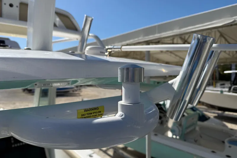 Slide: The Image of 2022 Everglades 273 Center Console boat with ski tow pylon detail. - 23