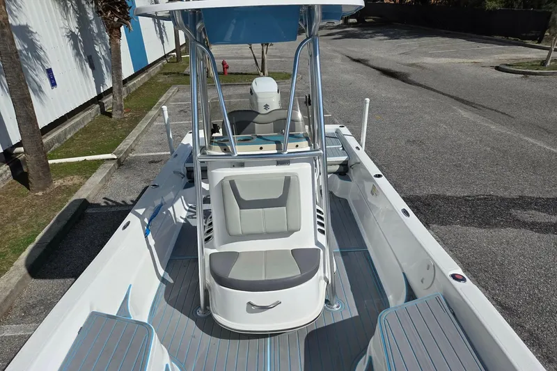 Slide: The Image of 2022 Aquasport 244 Bay boat with sleek design and spacious seating. - 3
