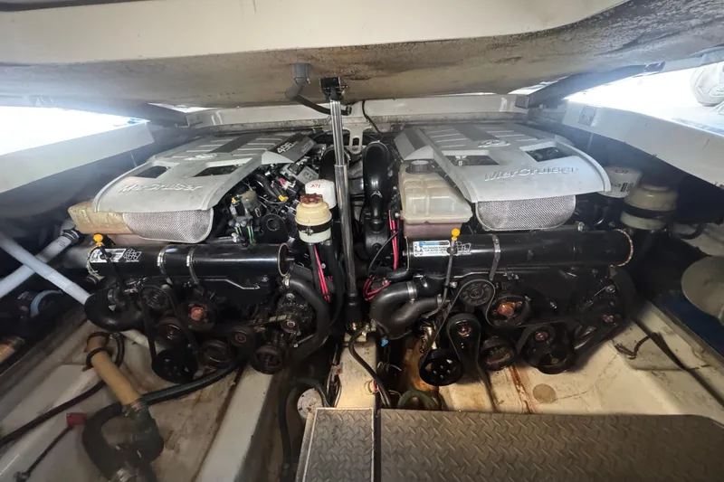 Slide: The Image of 2003 Formula 400 Super Sport engine compartment with twin MerCruiser engines. - 12