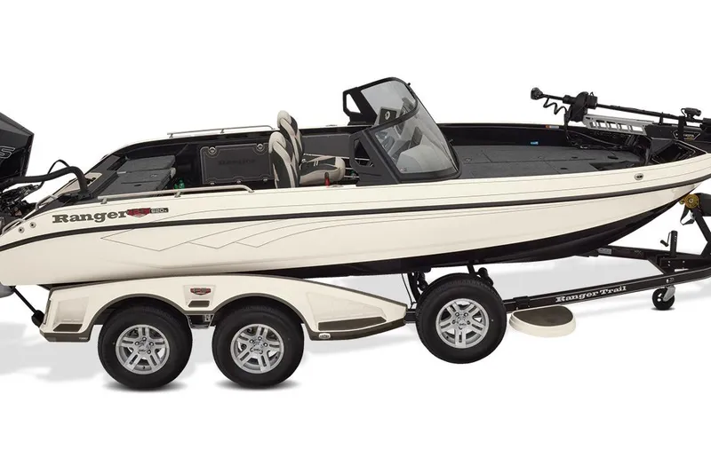 Slide: The Image of Manufacturer Provided Image: 2026 Ranger 620xFS Pro fishing boat on trailer, side view. - 32