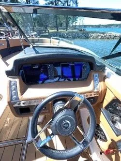 Slide: The Image of Interior view of Chaparral 287 SSX 2022 boat cockpit. - 5