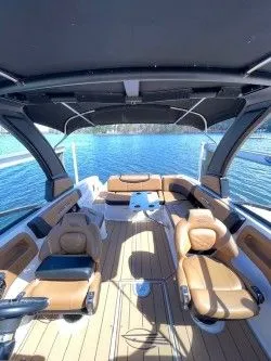 Slide: The Image of Interior view of 2022 Chaparral 287 SSX on the water. - 8
