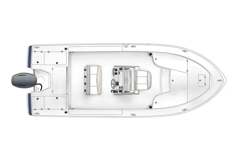Slide: The Image of Manufacturer Provided Image: Top view of a 2020 Robalo 226 Cayman boat layout. - 19