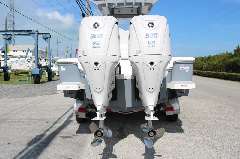 Slide: The Image of 2026 Sea Fox 282 Hybrid LT with twin Yamaha 300 V6 outboard engines. - 6