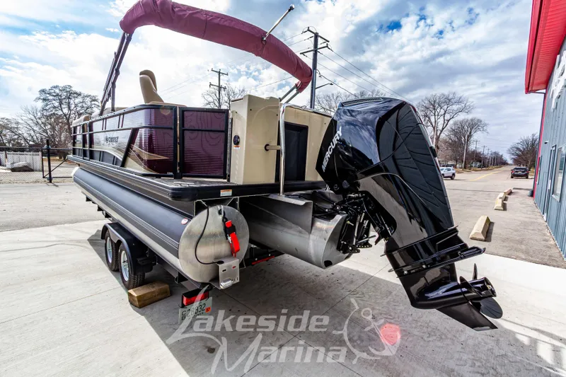 Slide: The Image of 2023 Godfrey Sweetwater 2286 FS pontoon boat with Mercury outboard motor at Lakeside Marina. - 5