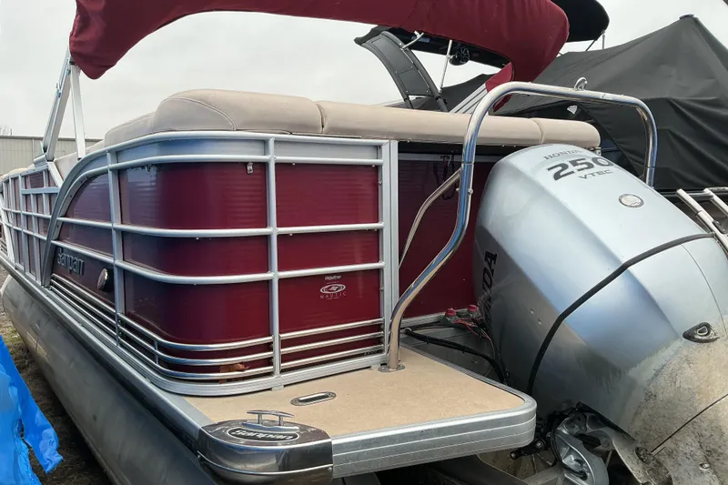 Slide: The Image of 2013 Godfrey Sanpan SP2200 BC3 pontoon boat with Honda 250 VTEC engine. - 3