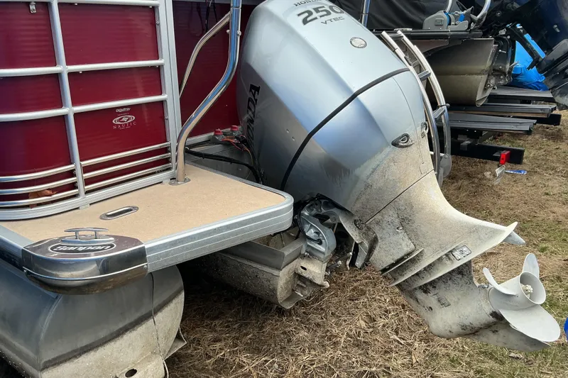 Slide: The Image of 2013 Godfrey Sanpan SP2200 BC3 pontoon boat with Honda 250 VTEC engine. - 5